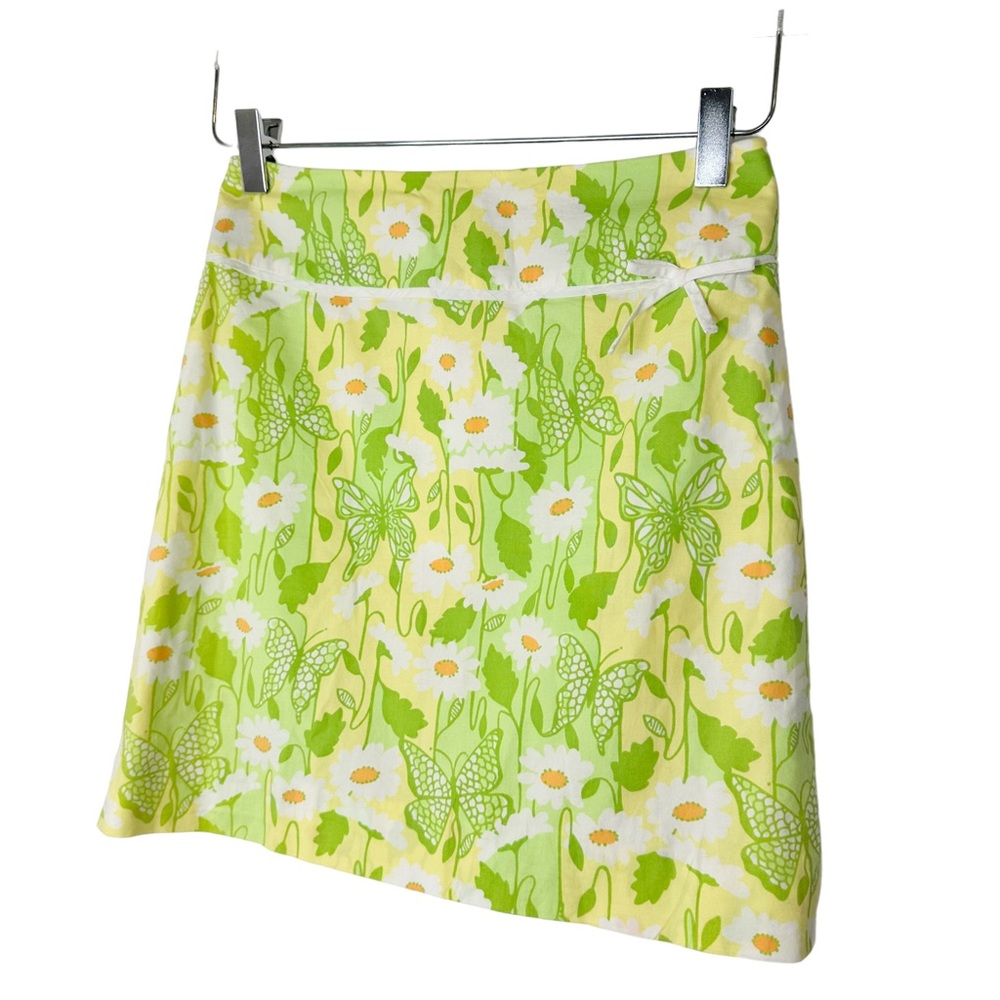 Lilly Pulitzer Socialite Butterfly Vintage Floral Mini Skirt Size 0